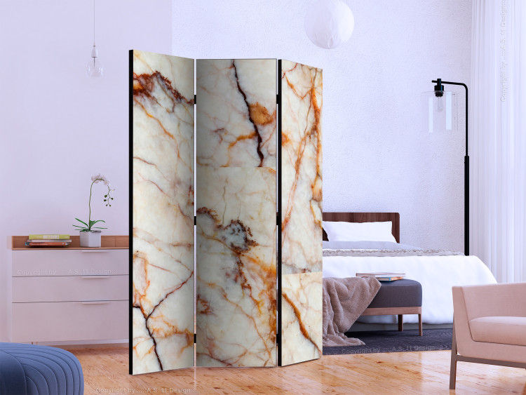 Room Divider Marble Slab (3-piece) - light composition with a stone texture 124320 additionalImage 2