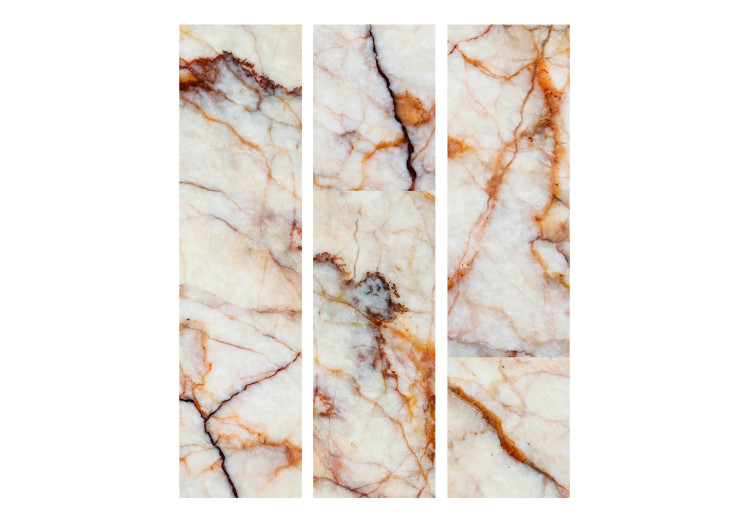 Room Divider Marble Slab (3-piece) - light composition with a stone texture 124320 additionalImage 3