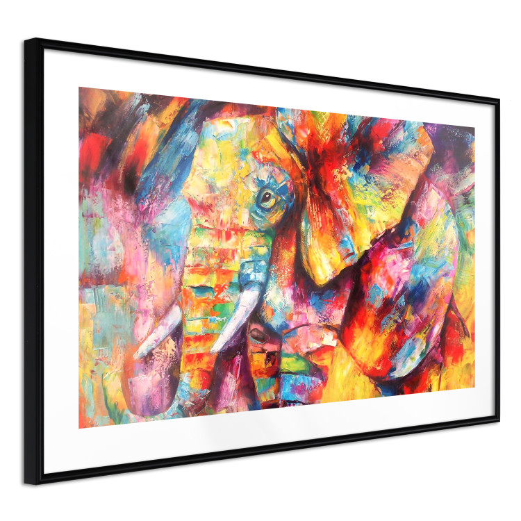 Poster Hot Africa - abstract colorful strokes on the background of a colorful elephant 127320 additionalImage 8