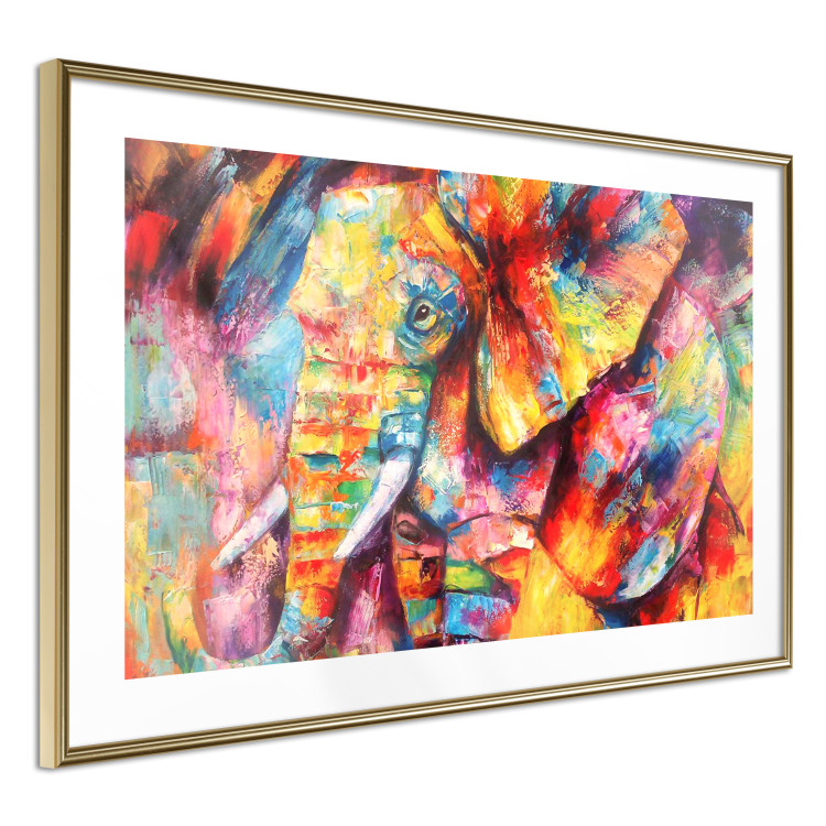 Poster Hot Africa - abstract colorful strokes on the background of a colorful elephant 127320 additionalImage 9