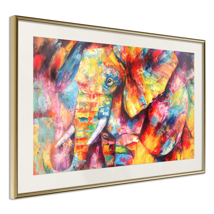 Poster Hot Africa - abstract colorful strokes on the background of a colorful elephant 127320 additionalImage 3