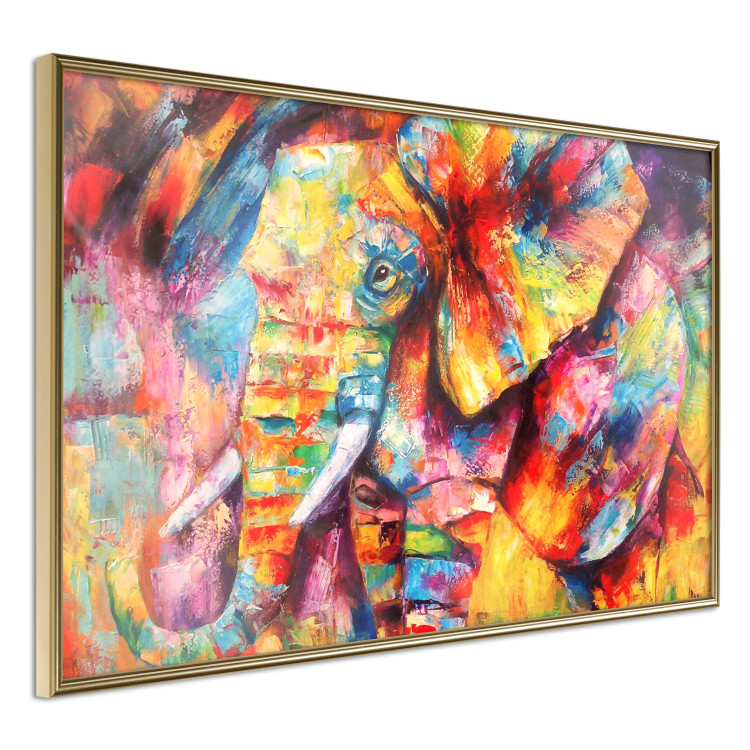 Poster Hot Africa - abstract colorful strokes on the background of a colorful elephant 127320 additionalImage 12