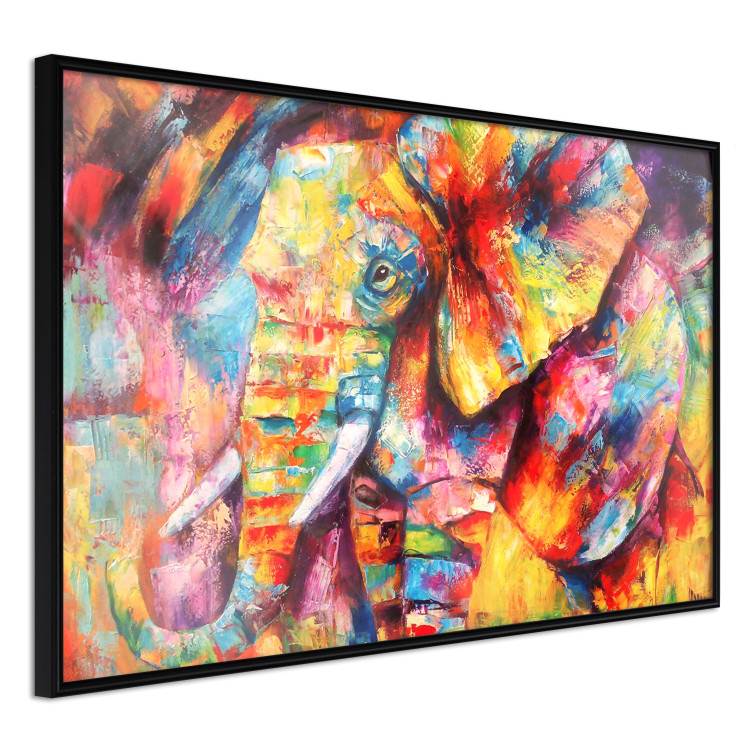 Poster Hot Africa - abstract colorful strokes on the background of a colorful elephant 127320 additionalImage 13