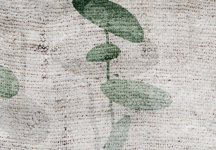 Wall Poster Grapevine - composition of green leaves on a gray fabric texture 127520 additionalImage 12