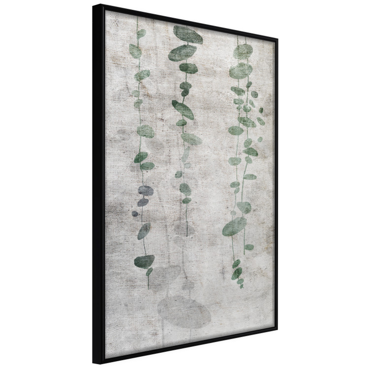Wall Poster Grapevine - composition of green leaves on a gray fabric texture 127520 additionalImage 13