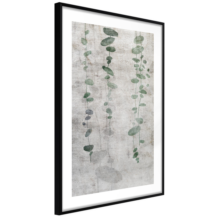 Wall Poster Grapevine - composition of green leaves on a gray fabric texture 127520 additionalImage 6