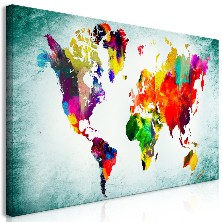Large canvas print World Map: Green Vignette II [Large Format] 128720 additionalImage 2