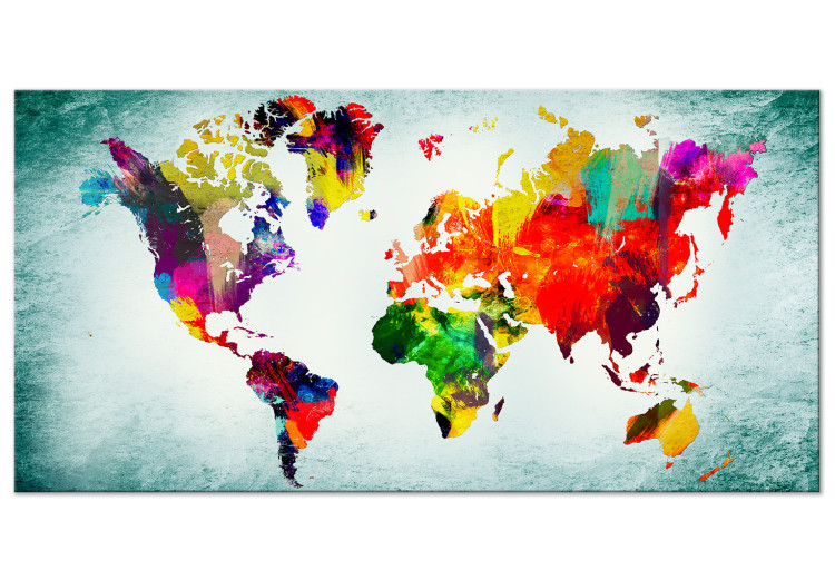 Large canvas print World Map: Green Vignette II [Large Format] 128720