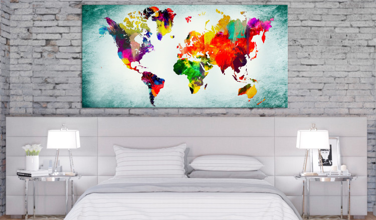 Large canvas print World Map: Green Vignette II [Large Format] 128720 additionalImage 5