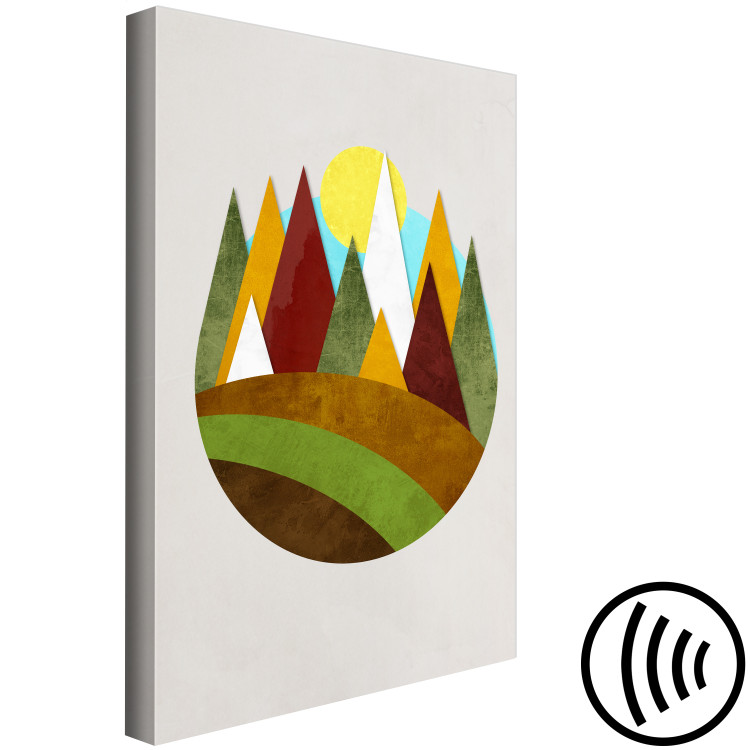 Canvas Art Print Mountain Trail (1-part) vertical - abstract landscape of forest and mountains 129320 additionalImage 6