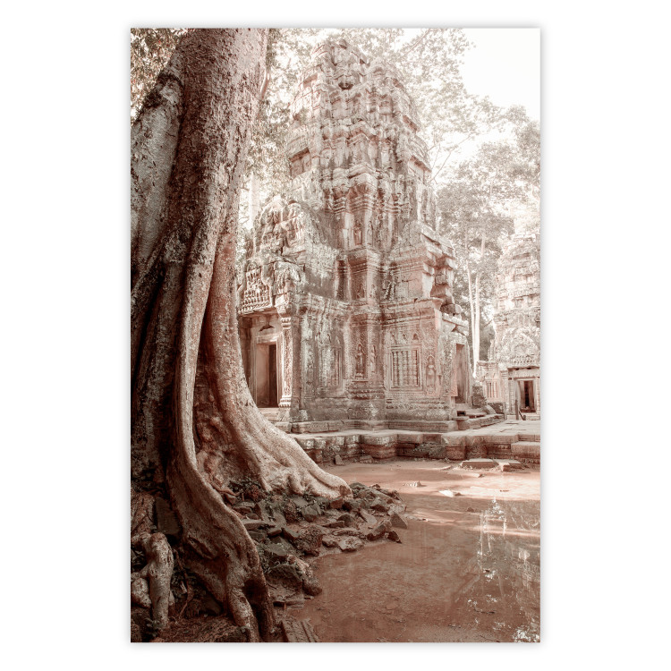 Poster Angkor Ruins - landscape of architecture and nature in brown tones 129720