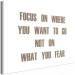 Canvas Print Focus on Where You Want (1-piece) Wide - motivational quote 129820 additionalThumb 2