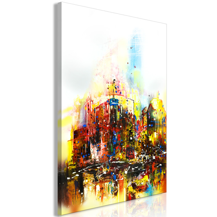 Canvas Art Print Colorful Journey (1-piece) Vertical - colorful abstraction of a city 130420 additionalImage 2
