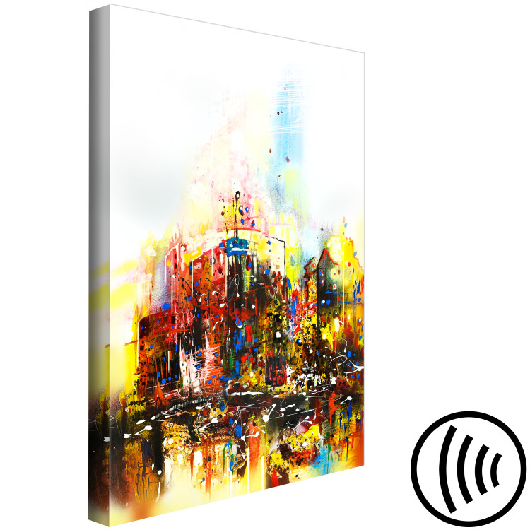Canvas Art Print Colorful Journey (1-piece) Vertical - colorful abstraction of a city 130420 additionalImage 6