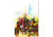 Canvas Art Print Colorful Journey (1-piece) Vertical - colorful abstraction of a city 130420