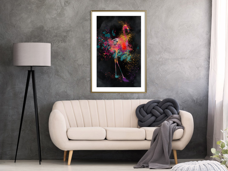 Wall Poster Flamingo Color - abstract multicolored bird in watercolor motif 130520 additionalImage 13
