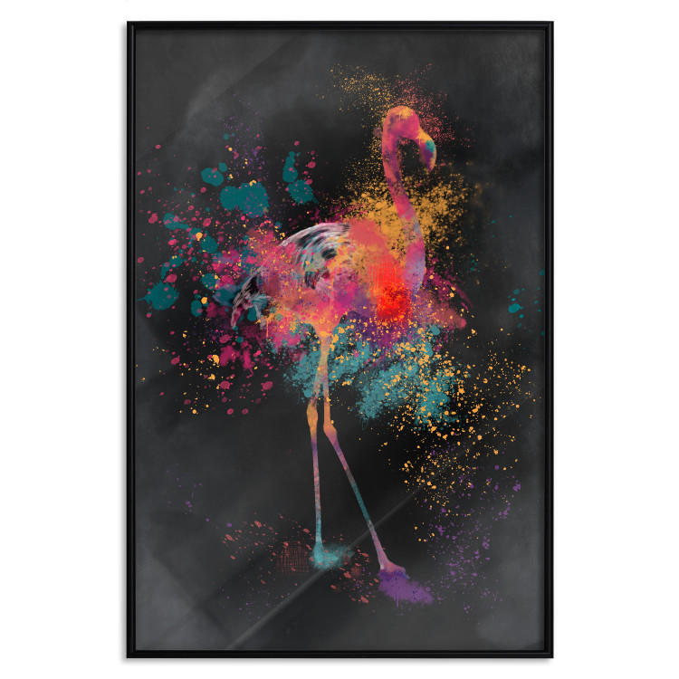 Wall Poster Flamingo Color - abstract multicolored bird in watercolor motif 130520 additionalImage 16