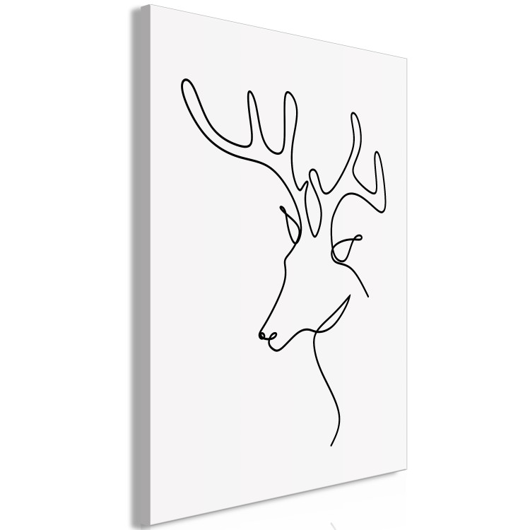 Canvas Deer profile - black and white line art abstraction 130720 additionalImage 2