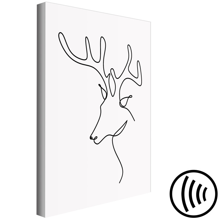 Canvas Deer profile - black and white line art abstraction 130720 additionalImage 6