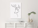 Canvas Deer profile - black and white line art abstraction 130720 additionalThumb 3