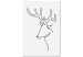 Canvas Deer profile - black and white line art abstraction 130720
