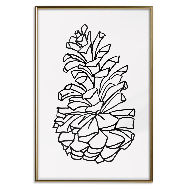 Poster Forest Scent - black line art of pinecones on a contrasting white background 131920 additionalImage 21