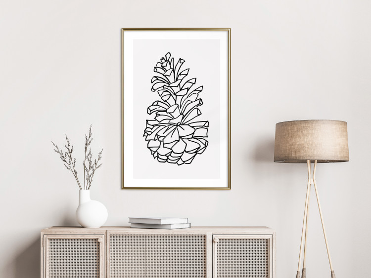Poster Forest Scent - black line art of pinecones on a contrasting white background 131920 additionalImage 15