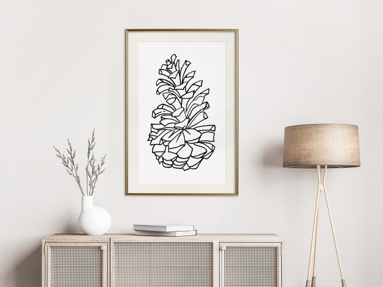 Poster Forest Scent - black line art of pinecones on a contrasting white background 131920 additionalImage 22