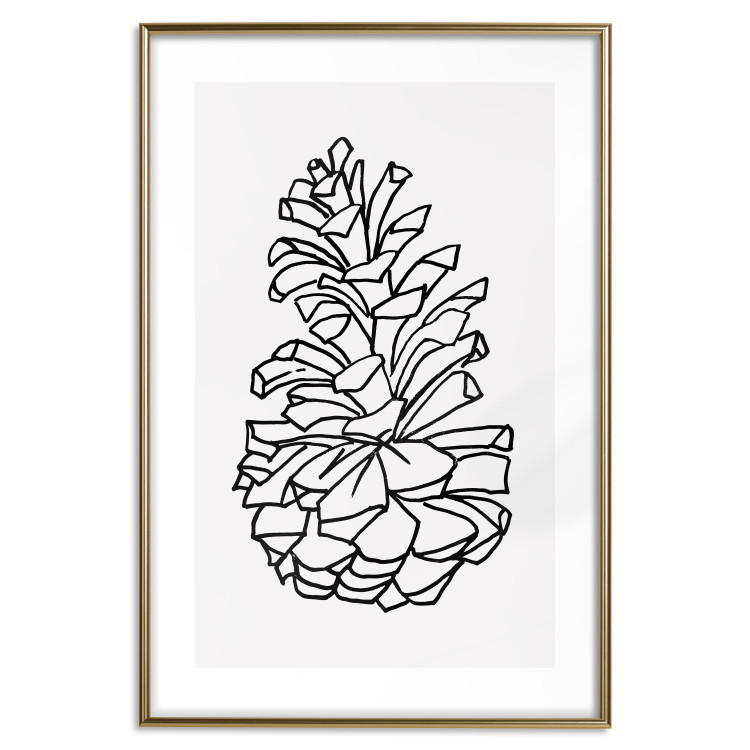 Poster Forest Scent - black line art of pinecones on a contrasting white background 131920 additionalImage 14