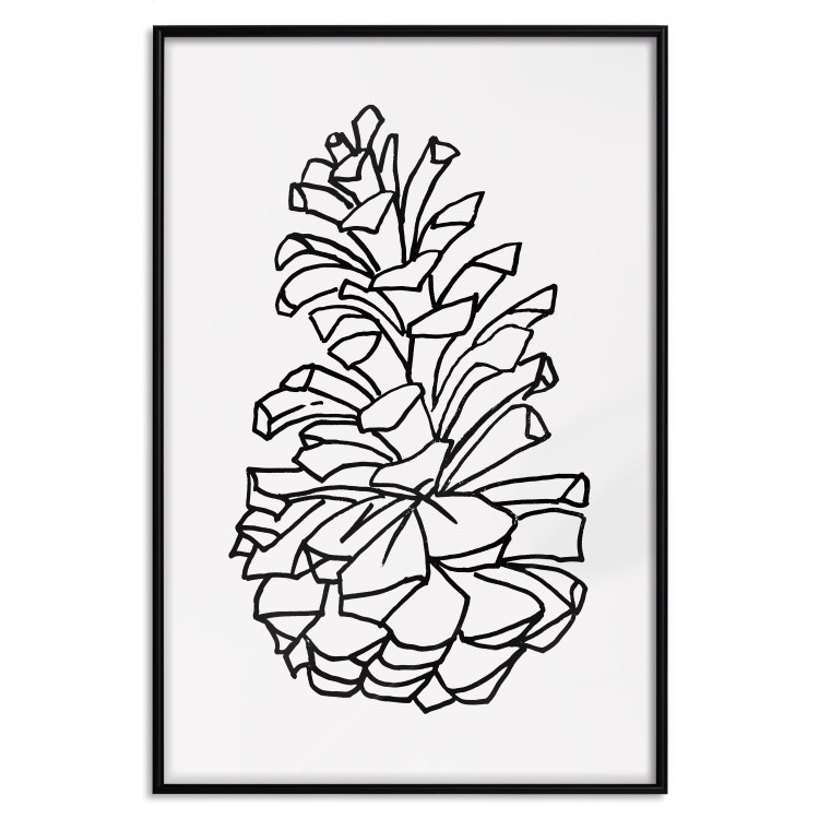 Poster Forest Scent - black line art of pinecones on a contrasting white background 131920 additionalImage 18