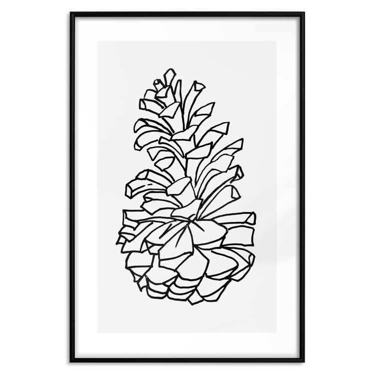 Poster Forest Scent - black line art of pinecones on a contrasting white background 131920 additionalImage 17