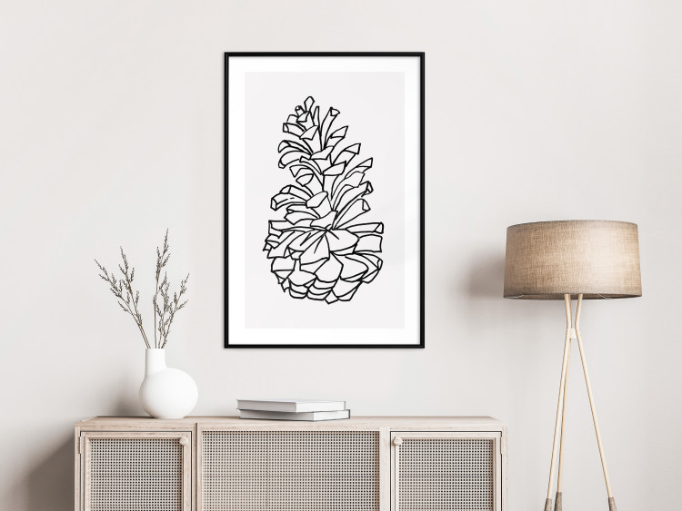 Poster Forest Scent - black line art of pinecones on a contrasting white background 131920 additionalImage 18