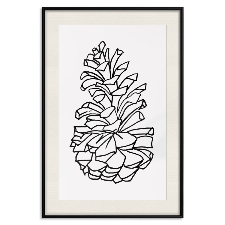 Poster Forest Scent - black line art of pinecones on a contrasting white background 131920 additionalImage 19