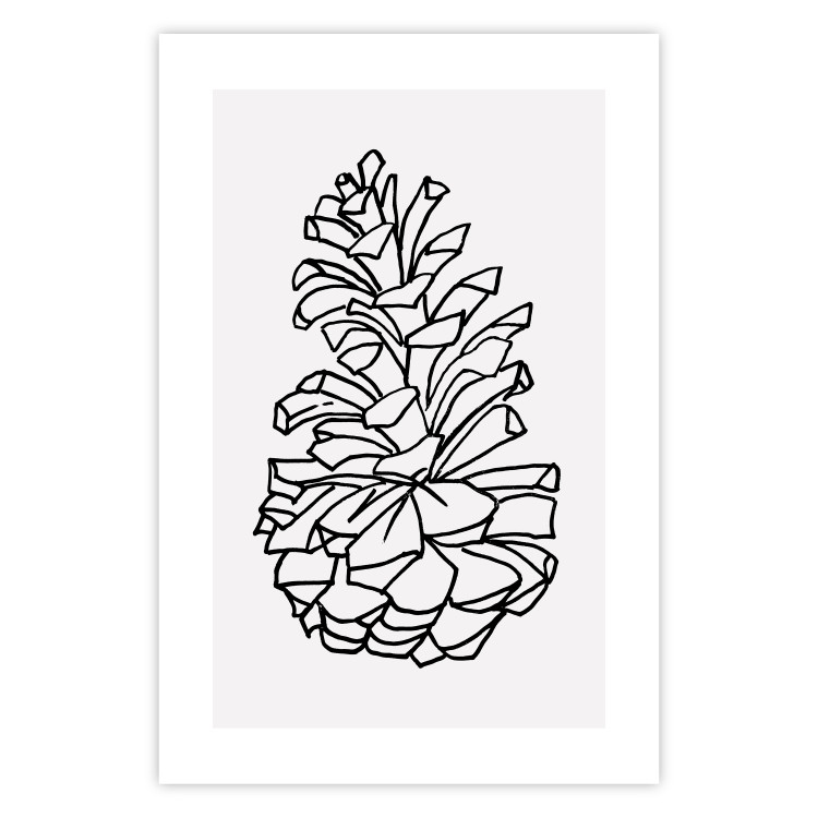 Poster Forest Scent - black line art of pinecones on a contrasting white background 131920 additionalImage 19