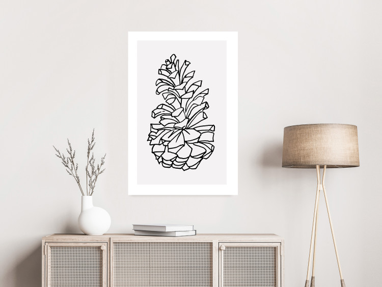 Poster Forest Scent - black line art of pinecones on a contrasting white background 131920 additionalImage 3