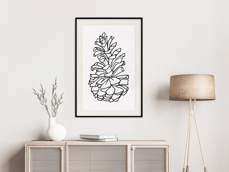 Poster Forest Scent - black line art of pinecones on a contrasting white background 131920 additionalImage 24