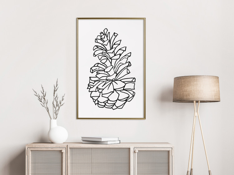 Poster Forest Scent - black line art of pinecones on a contrasting white background 131920 additionalImage 5