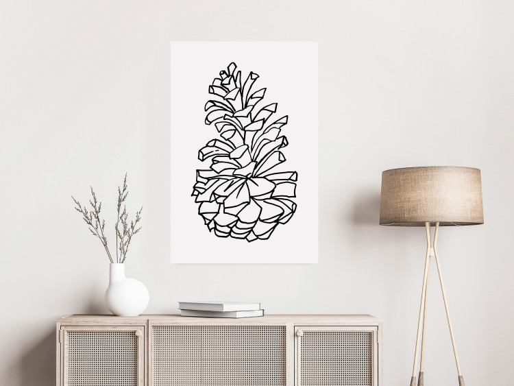 Poster Forest Scent - black line art of pinecones on a contrasting white background 131920 additionalImage 2