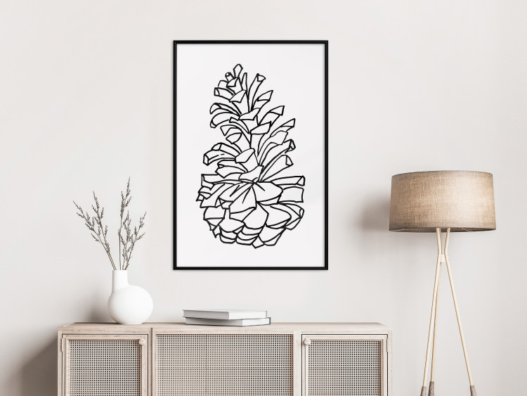 Poster Forest Scent - black line art of pinecones on a contrasting white background 131920 additionalImage 4