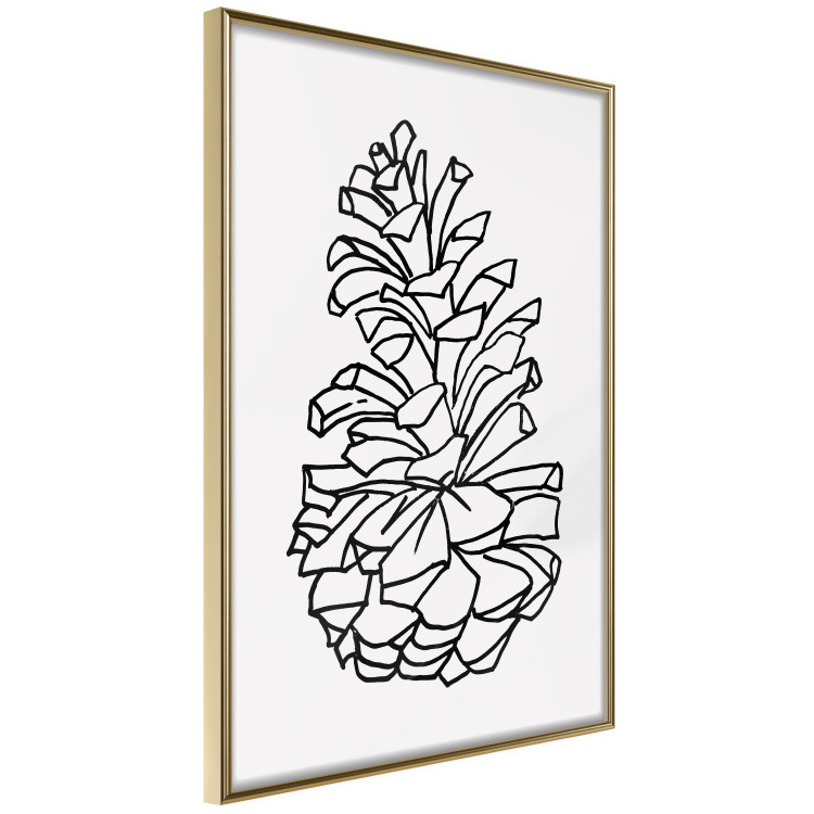 Poster Forest Scent - black line art of pinecones on a contrasting white background 131920 additionalImage 12