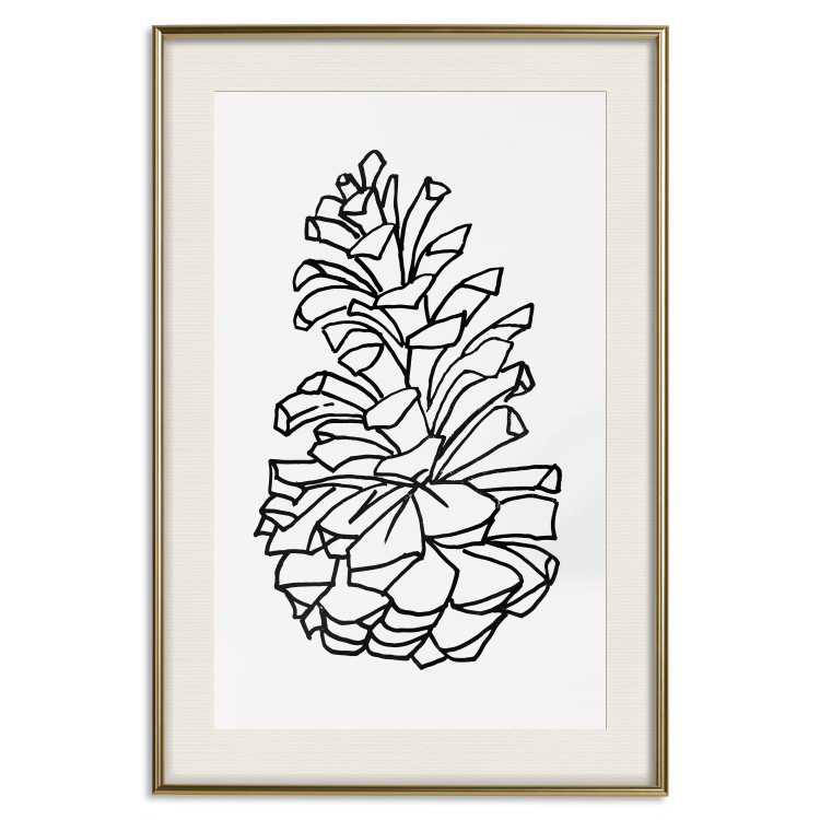 Poster Forest Scent - black line art of pinecones on a contrasting white background 131920 additionalImage 20