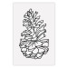 Poster Forest Scent - black line art of pinecones on a contrasting white background 131920