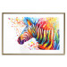 Poster Zebra Levels - animal in a multicolored composition on a white background 132020 additionalThumb 14