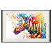 Poster Zebra Levels - animal in a multicolored composition on a white background 132020 additionalThumb 19