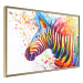 Poster Zebra Levels - animal in a multicolored composition on a white background 132020 additionalThumb 9