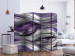 Folding Screen Tunnels (Purple) II (5-piece) - modern silver abstraction 132720 additionalThumb 2