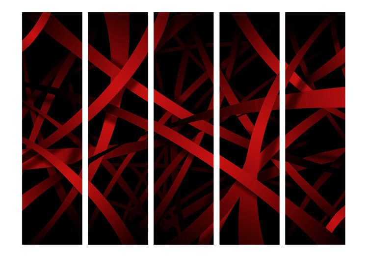 Room Separator Fear of Darkness II (5-piece) - black-red abstraction 132820 additionalImage 3