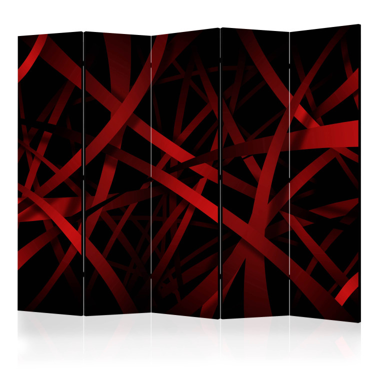 Room Separator Fear of Darkness II (5-piece) - black-red abstraction 132820
