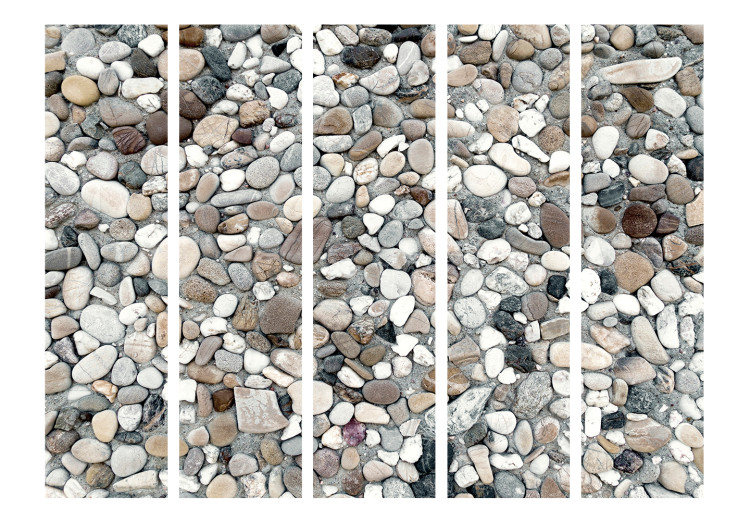 Room Divider Colorful Pebbles on the Beach (5-piece) - summer background in a stone mosaic 133020 additionalImage 3