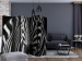 Room Divider Screen White on Black Stripes II (5-piece) - zebra in unusual frame 133320 additionalThumb 4